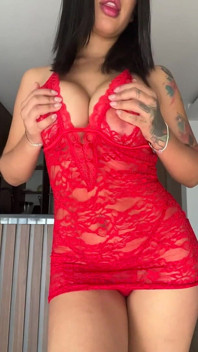 The Kitten Is Filming Herself Wearing This Cute Red Lingerie, Just to Show You How Sexy She Looks in It.