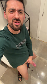Hot Stepdaddy Jerking off in Bathroom