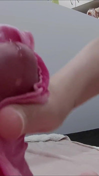 Shiny Pink Satin Panties Pantyjob Grind Fuck and Cum - Satincum