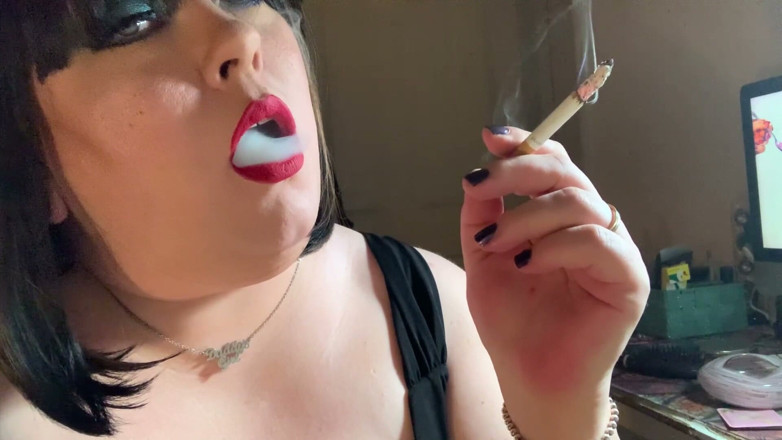 Tina Snua: BBW Tina Snua Chain Smoking Cigarettes with Nose Exhales