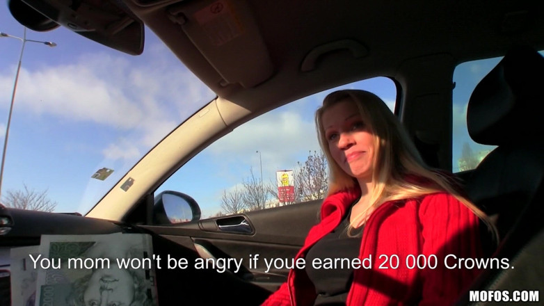 Public Pickups: Openbare ophaalbeurt - blonde Lucie met grote tieten geeft pov pijpbeurt...