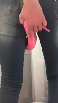 Desperate Pee in My Jeans and Pink High Heels