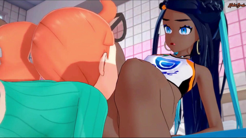 Hentai Smash: Sonia leckt ihre muschi, bevor sie Nessa mit einem strapon...