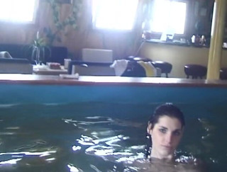 Flash Model Amateurs: Skinny girl shows her sexy body near the pool