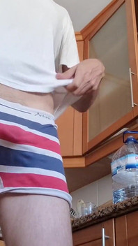 Showing off My Boxers and Bulge in the Kitchen