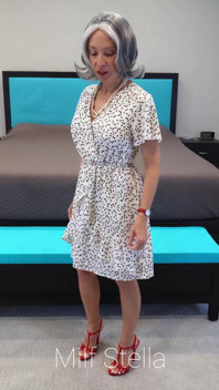 Sherry in a White Dress with Hearts