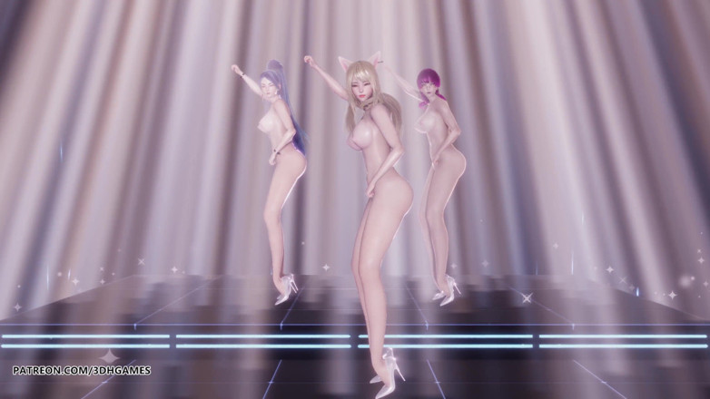 3D-Hentai Games: [MMD] Momoland - Baam Ahri Kaisa Evelynn seksowny nagi taniec League...