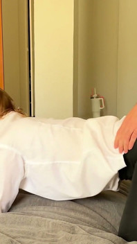 Black Leggings Doggy Hump Bed Grinding & Cum on Pants