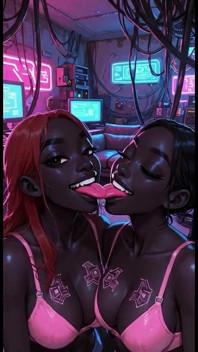 美丽的女同性恋舌头和亲吻恋物癖，ai动画