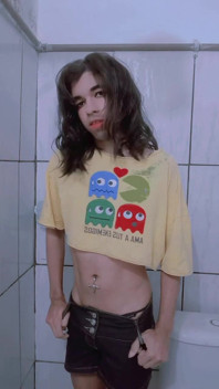 Carlezinha - Slutty Trans Woman Masturbating Cock with Desire, Moaning Like Whore