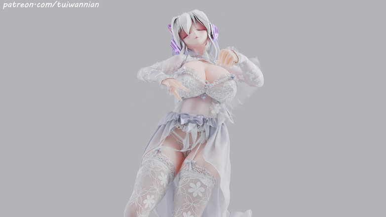 MikuMotion: [mmd] rochie de mireasă T-ara slabă de mătase albă