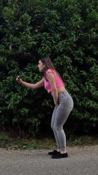 Lost in Holland Wetting Jeans Outdoors