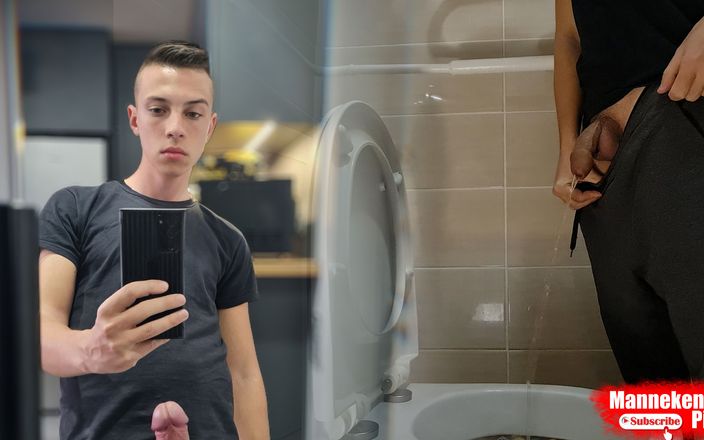 Manneken pis: Ragazzo piscia a lungo con un cazzo non smozzipato e...