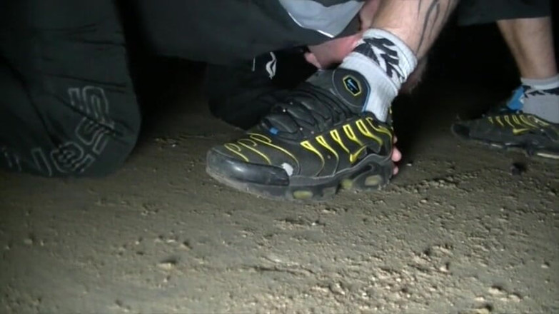 Gaybareback: Sneaker guy fucked bareback and creampied at night