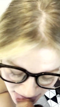 Cock Sucking Mature Slut in Glasses, Pantyhose and Heels POV