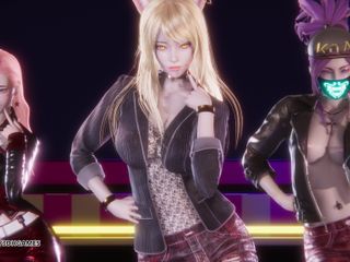 3D-Hentai Games: [mmd] Ive - Kitsch Ahri Akali Seraphine Sexy Striptease League of...