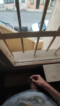 Morning jerk off in the window