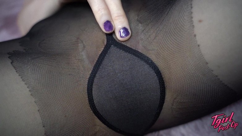 Tgirl Post-Op: Post op trans hottie Persephone pitstop masturbates