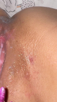 Masturbating My Pussy in Close-up While Cum Flows Out of It!