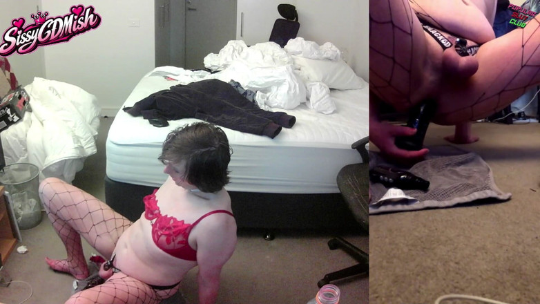 SissyCDMish: Sissycdmish - Locked up Slut with Huge BBC Dildo