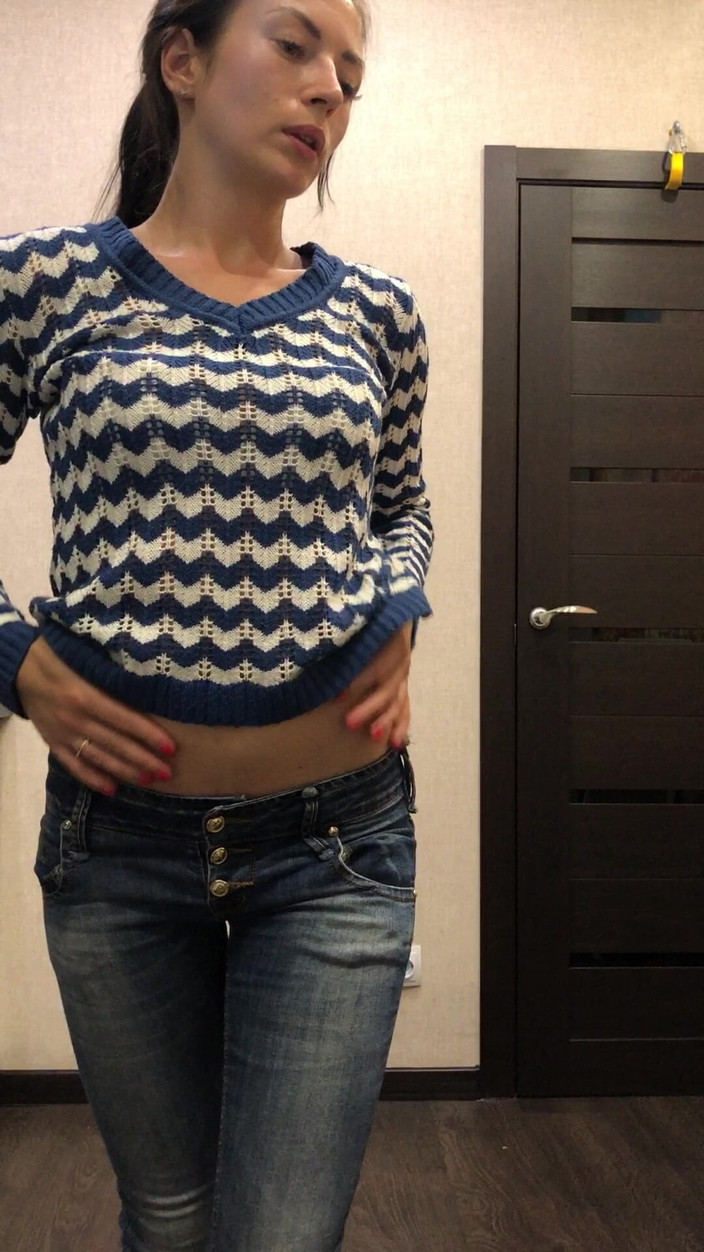 Princess Monica: Stretch Test Belly Showing in 3 Sweaters