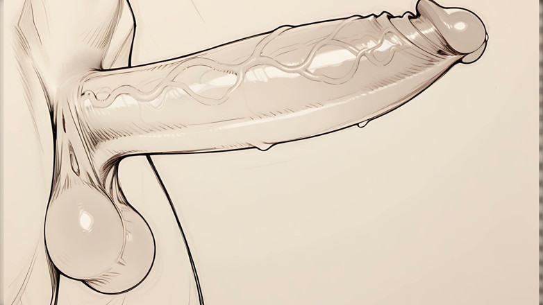 TransLure: A Beautiful Nude Man with Huge Dick and Balls, Pencil...