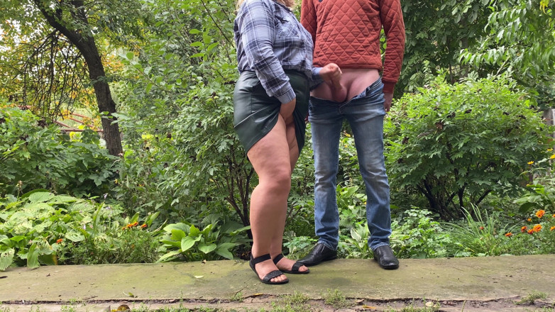 OurFetishLife: Used stepmom's skirt outdoors as a vagina