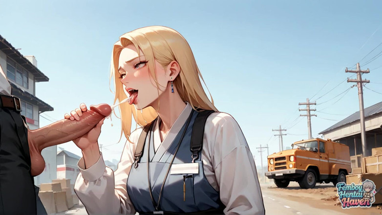 Femboy Hentai Haven: Femboy sexy fute o gagică în bikini care ejaculează în sex industrial...
