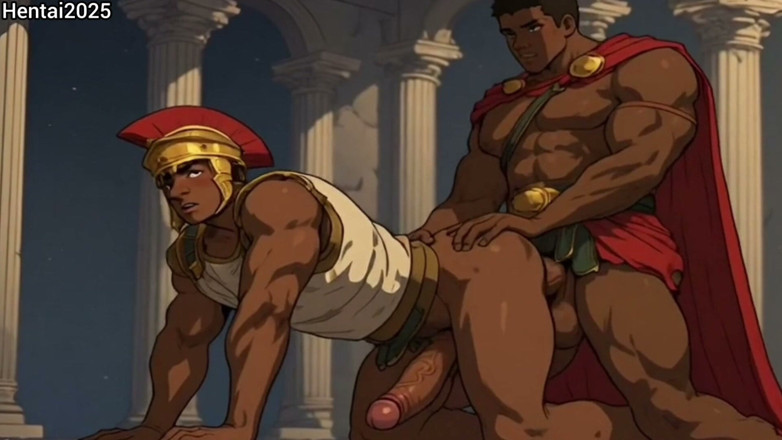 Hentai2025: Ebony Compilation of Roman Soldier and Gladiator Cartoon Hentai Animation