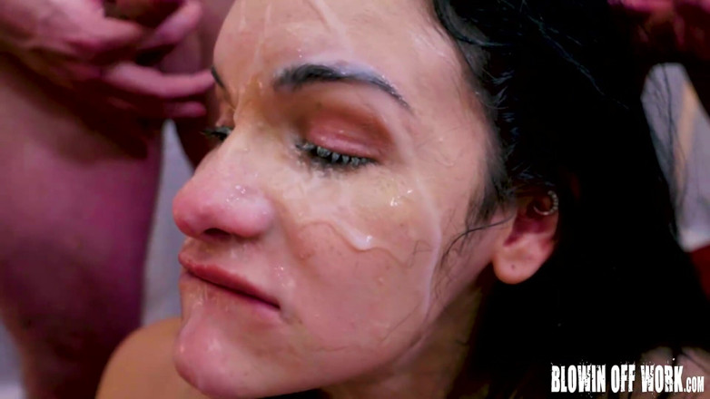 CreamPiled: Fața superbă a lui Eden este acoperită de spermă în timpul...