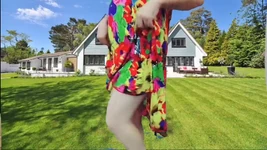 Hot Shemale Striptease in the Garden