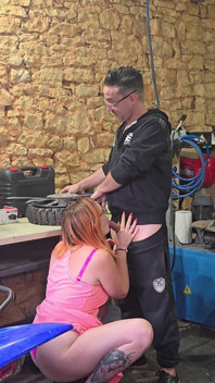 Wild Anal Duet in the Garage - My Husband Fucks Me While a Fan Films Me and Gets Sucked