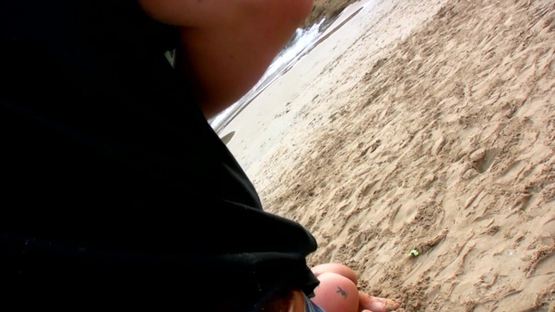 Get Your Fix: Tight pussy chicks threesome fucked on beach