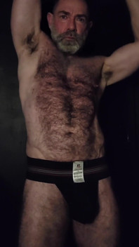 Hairy Muscle Bear Showing off