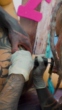Anal Threesome During Tattoo Session