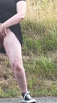 Outdoor Female Exhibitionist: Hitchhiking Flash