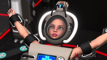 3dxpassion-transgender: 性爱 futa 机器人在疯狂的实验室里狠操一个丰满的女孩