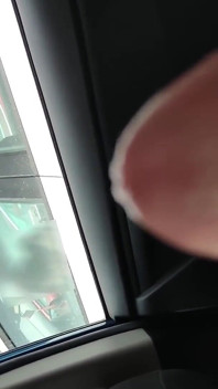Huge Cumshot From My Car in a Busy Parking Lot