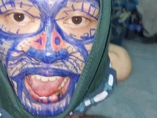 Clown likes to play with colors: Ordered a Slave to Take off His Clothes and Fly...