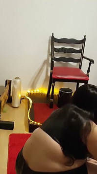 Curvy Dominatrix Delivers Facesitting to Her Leather Slave