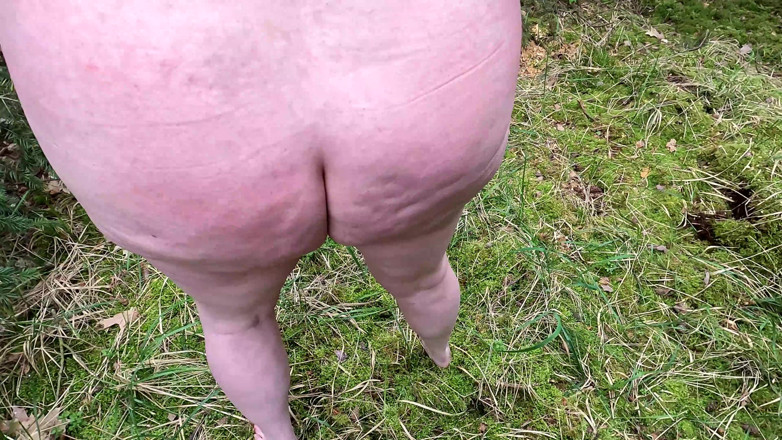 Bouncy Tits Action: Complete Naked Girl in the Woods and Whipping Her Body...