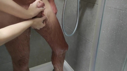 Anal histories: Shower masturbation by hands with long nails