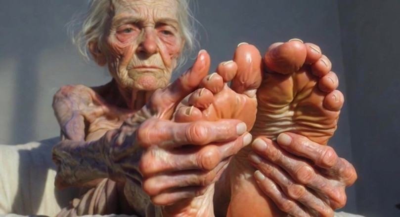 YOUR BEST FANTASY: Granny Foot Oil Play - Self Massage Makes Her Horny and...