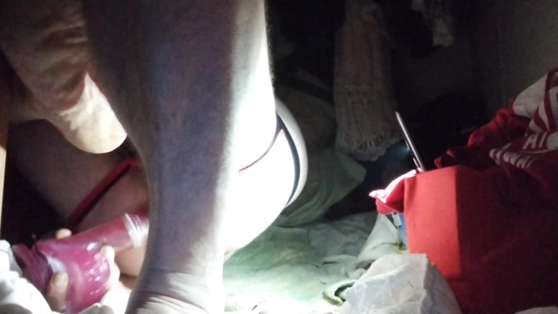 Jnut: Big dildo in closet part 1