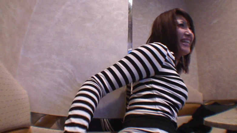 Masturbation Assist: Cute Japanese brunette with small boobies rides on a hard...