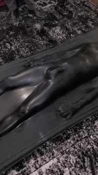 Cute twink tormented in latex vacbed