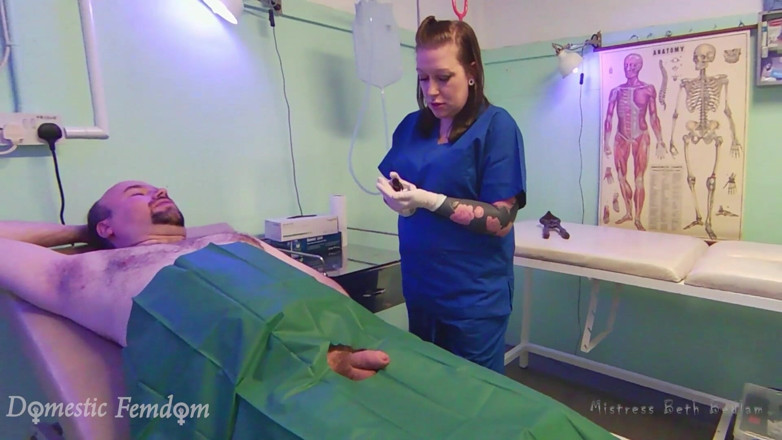 Domestic femdom: Medical Handjob