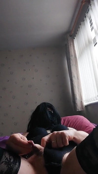 Tiny-clit Sissy Cums in Lingerie