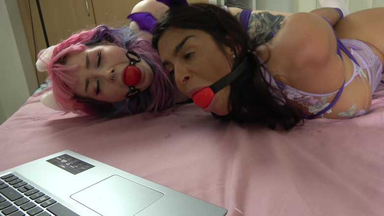 Latina Fetish: Anime Bondage Play Mimi i Latiny: Związane, dokuczane i zakneblowane...