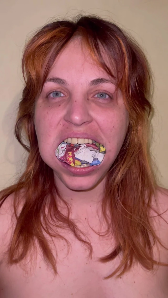 Elena917: Newspaper Gag POV - Stuffing, Slapping, Taking Out